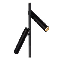 Lámpara de lectura LED Lucide PHILON, 2x4.5W 3000K regulable con control táctil, 220-240V, IP20, Negra, 140cm