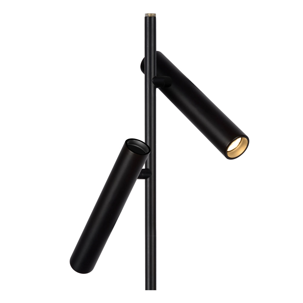 Lámpara de lectura LED Lucide PHILON, 2x4.5W 3000K regulable con control táctil, 220-240V, IP20, Negra, 140cm