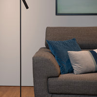 Lámpara de lectura LED Lucide PHILON, 2x4.5W 3000K regulable con control táctil, 220-240V, IP20, Negra, 140cm