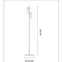 Lámpara de lectura LED Lucide PHILON, 2x4.5W 3000K regulable con control táctil, 220-240V, IP20, Negra, 140cm
