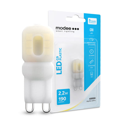 Bombilla LED G9 Aigostar 2.2W 190 lúmenes 6000K blanco frío no regulable Ra80 IP20 CE RoHS