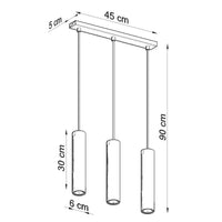 Lámpara colgante LED Aigostar Negra LOOPEZ, 3 x casquillo GU10, IP20, carcasa de aluminio, certificación CE RoHS