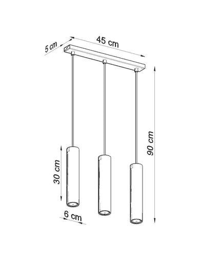 Lámpara colgante LED Aigostar Negra LOOPEZ, 3 x casquillo GU10, IP20, carcasa de aluminio, certificación CE RoHS
