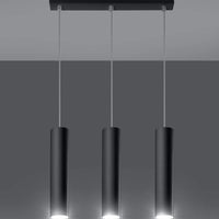 Lámpara colgante LED Aigostar Negra LOOPEZ, 3 x casquillo GU10, IP20, carcasa de aluminio, certificación CE RoHS