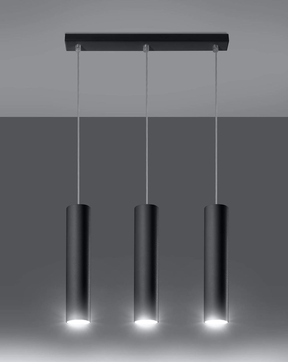 Lámpara colgante LED Aigostar Negra LOOPEZ, 3 x casquillo GU10, IP20, carcasa de aluminio, certificación CE RoHS