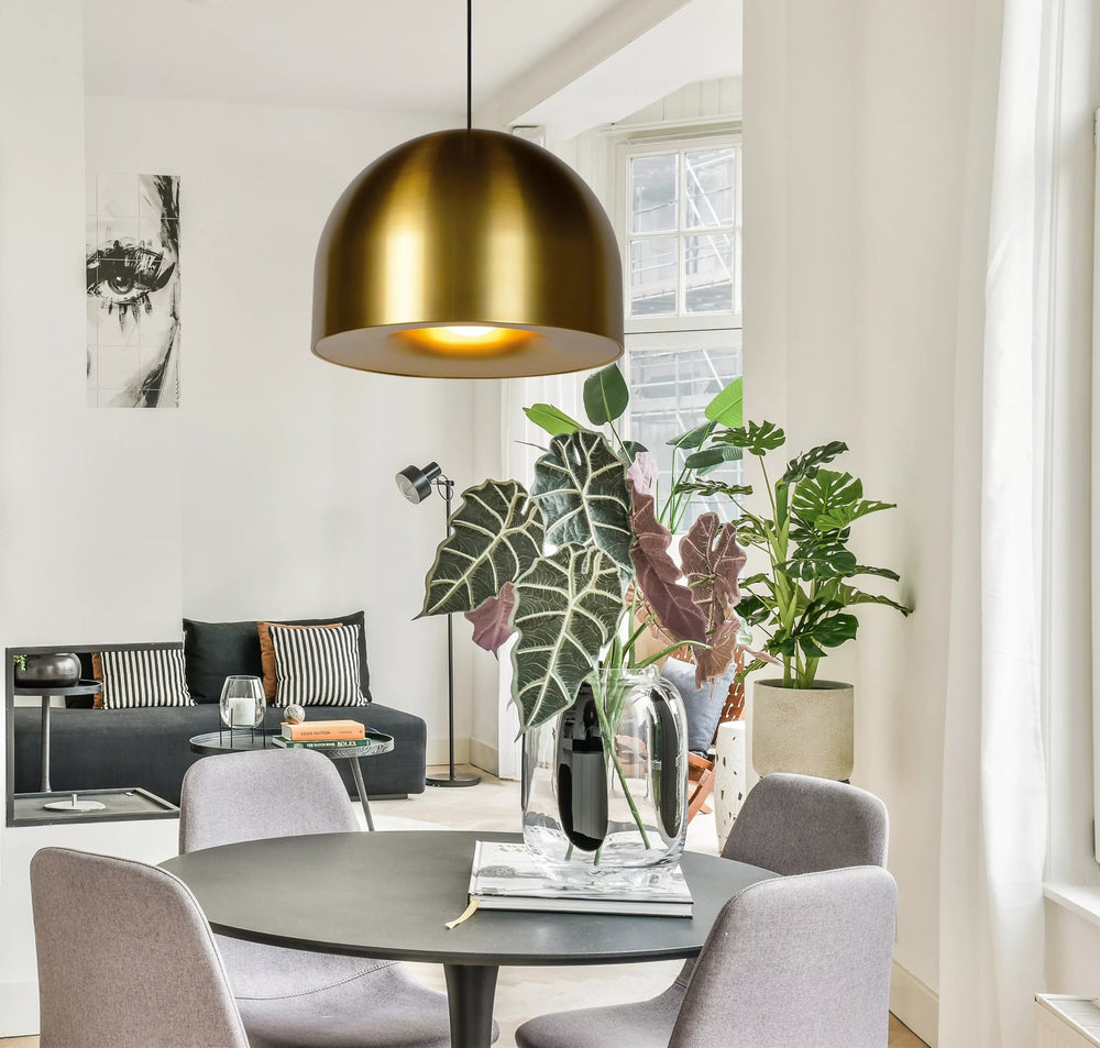 Lucide AKRON pendant light Ø50cm, E27 socket, Matte Gold Brass finish, IP20, aluminium, CE RoHS