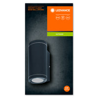 Ledvance ENDURA BEAM Aplique de Pared UpDown GU10, 2x35W, IP44 Exterior de Superficie, Aluminio Gris Oscuro