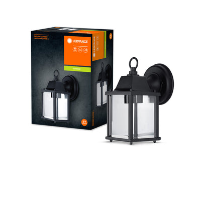 Ledvance ENDURA Classic Farol Cuadrado S E27 aplique de pared exterior Negro IP43 aluminio fundido a presión