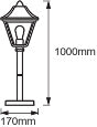 Ledvance ENDURA Classic Tradition farol de pie exterior E27 Negro/Oro IP44 aluminio 1000mm