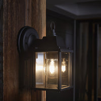 Ledvance ENDURA Lámpara Clásica Linterna Cuadrada E27 aplique de pared exterior Negro IP43 montaje en superficie 220-240V