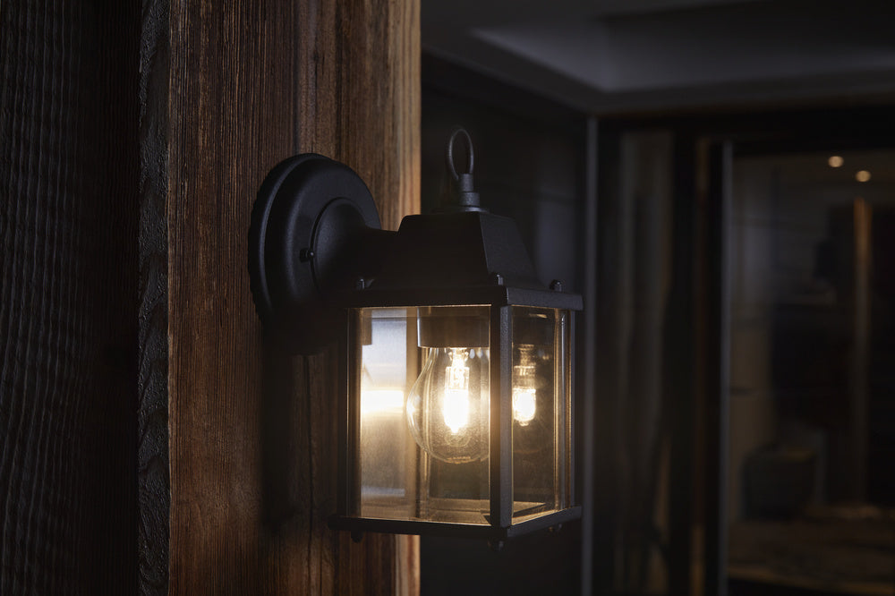 Ledvance ENDURA Lámpara Clásica Linterna Cuadrada E27 aplique de pared exterior Negro IP43 montaje en superficie 220-240V
