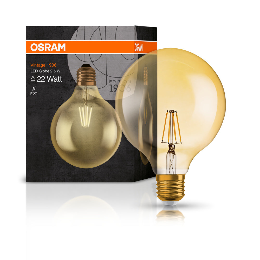 Ledvance Vintage 1906 Globo LED E27 2.5W 2400K Vidrio Dorado 220 lúmenes IP20 no regulable