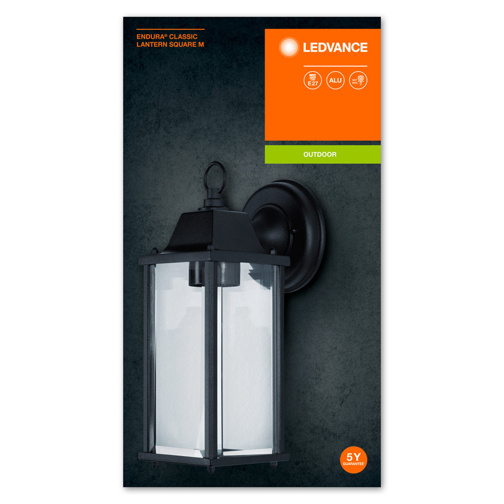 Ledvance ENDURA Classic Lantern Square E27 outdoor wall light Black IP43 surface mount 220-240V