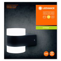 Ledvance ENDURA Style UpDown Puck Aplique de Pared LED 13W 3000K 980 lúmenes IP44 Gris Oscuro Exterior