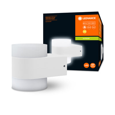 Ledvance ENDURA Style UpDown Puck Aplique de pared LED 12.5W 3000K 980 lúmenes IP44 Aluminio Blanco Exterior