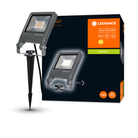 Ledvance ENDURA Garden Flood Spike Luz LED Exterior 20W 3000K 1700 lúmenes IP65 Gris Oscuro