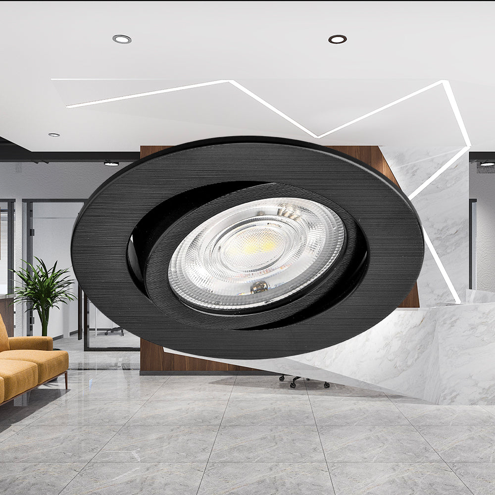 Foco LED dimmable Braytron de 7W, 630 lúmenes, temperatura de color 3IN1, negro, CRI >80, IP20
