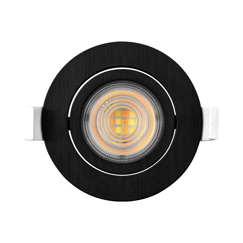 Foco LED dimmable Braytron de 7W, 630 lúmenes, temperatura de color 3IN1, negro, CRI >80, IP20