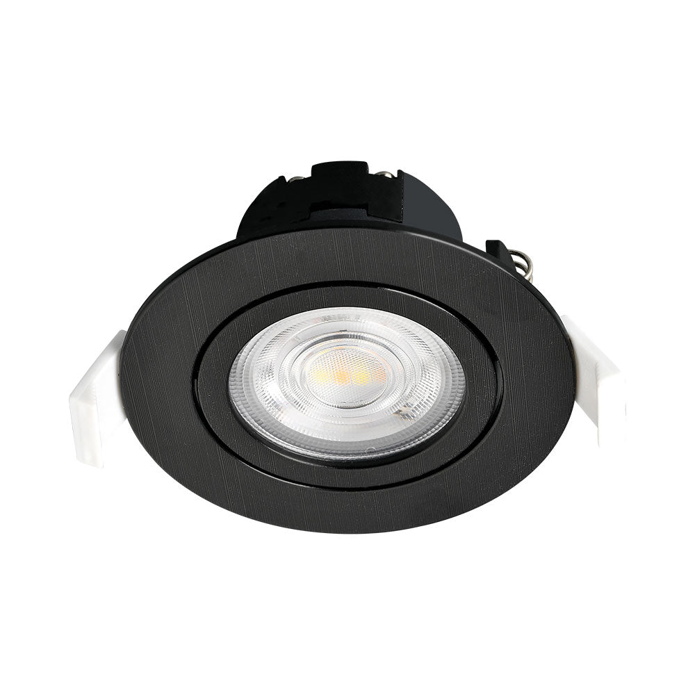 Foco LED dimmable Braytron de 7W, 630 lúmenes, temperatura de color 3IN1, negro, CRI >80, IP20