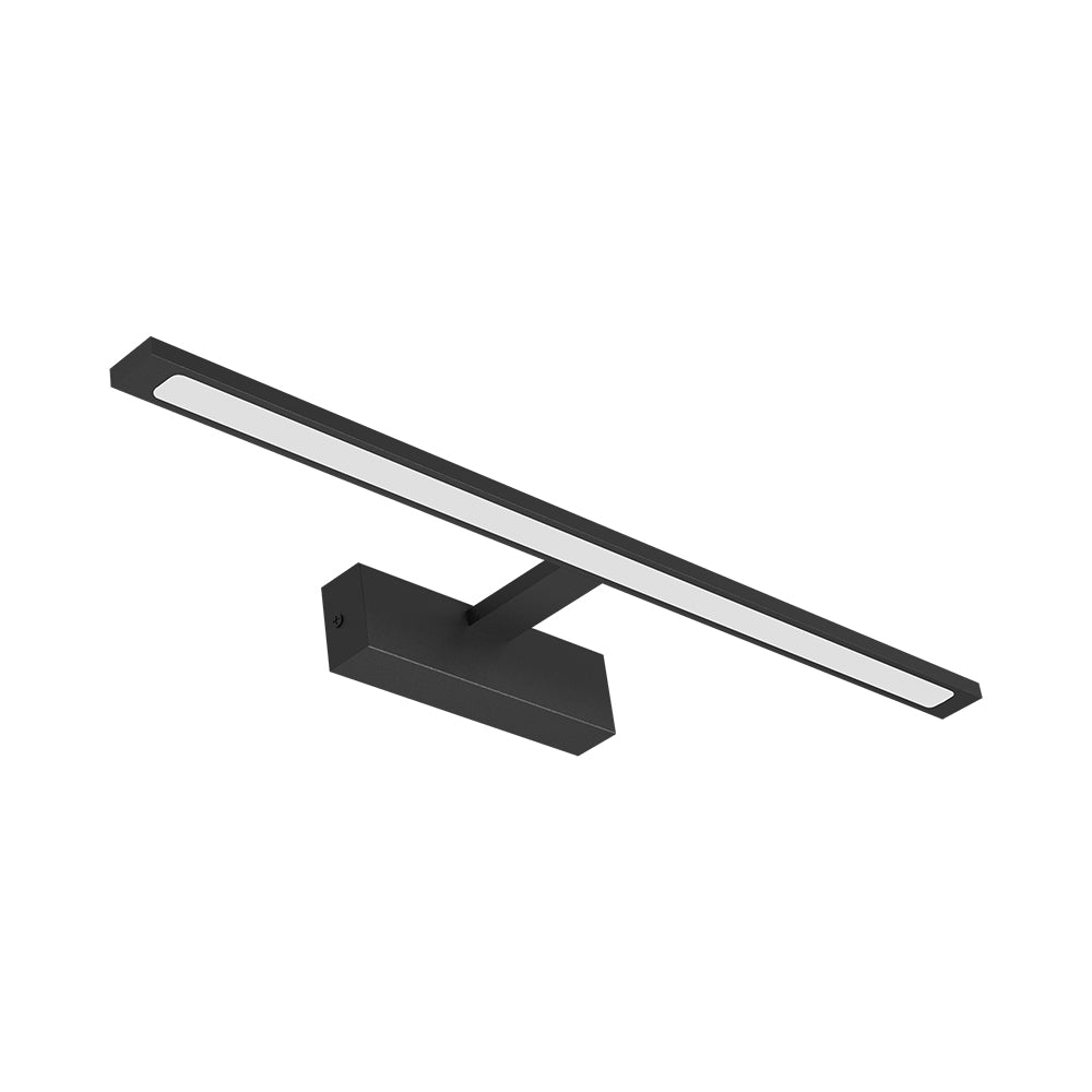 Braytron 12W LED mirror lamp, 900 lumen, 3-in-1 CCT, IP44, black aluminum, 600 mm length