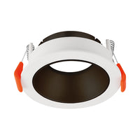Braytron GU10 recessed LED spotlight, 35W max, IP20, round aluminium White-Black, 85mm cutout 70mm