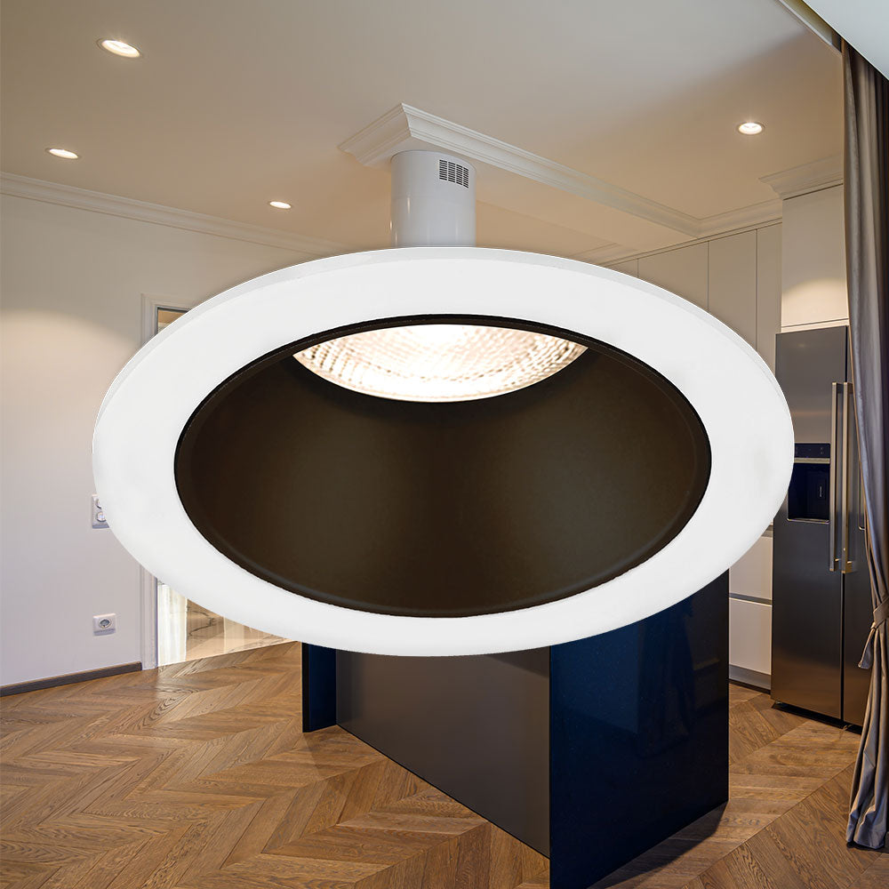 Foco empotrado LED Braytron GU10, máx. 35W, IP20, redondo de aluminio Blanco-Negro, corte de 85mm 70mm