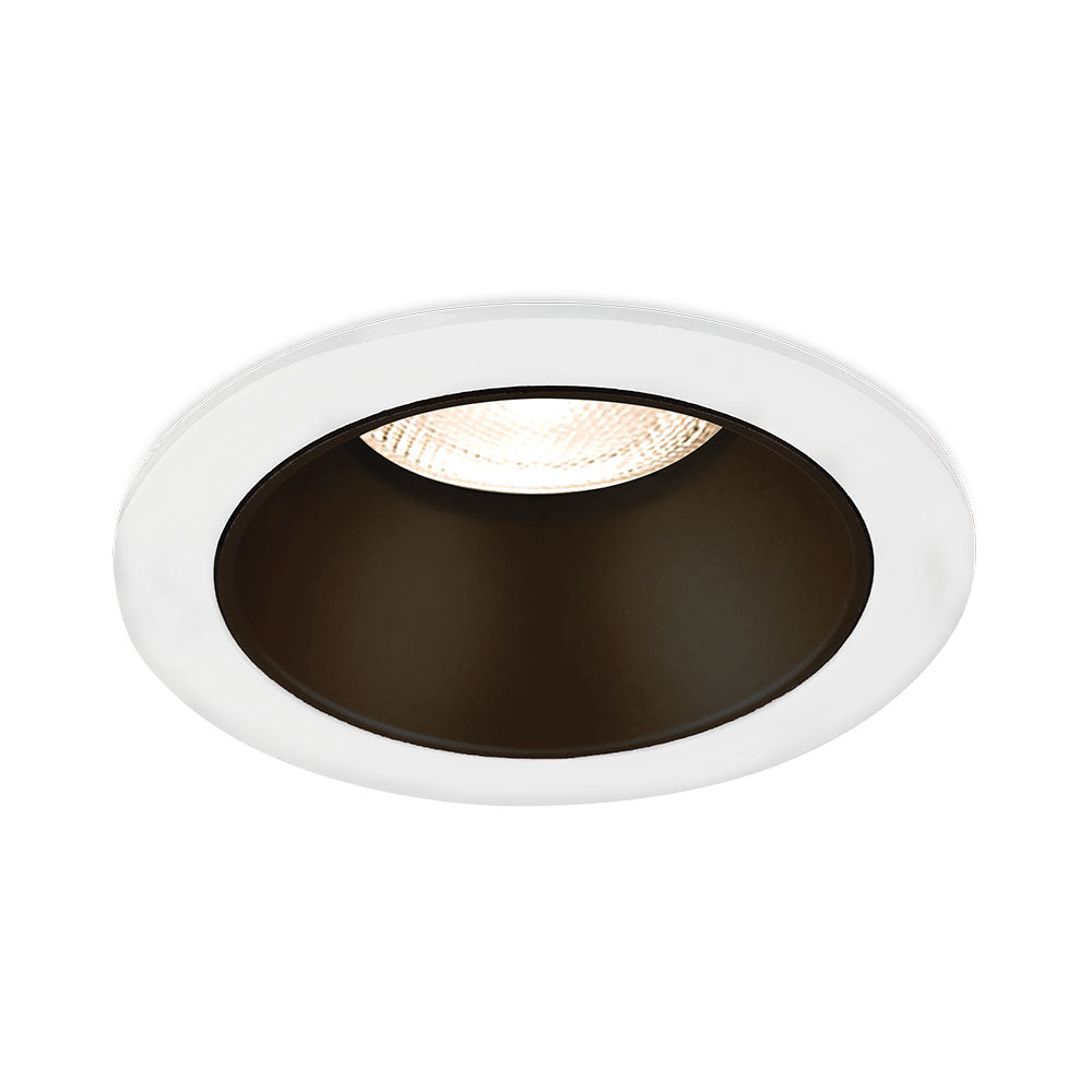Braytron GU10 recessed LED spotlight, 35W max, IP20, round aluminium White-Black, 85mm cutout 70mm