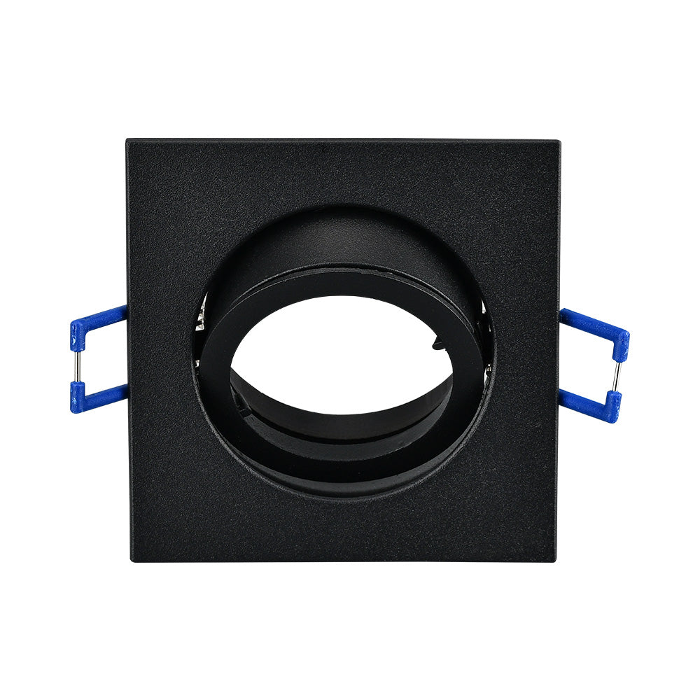 Foco LED empotrado Braytron GU10 cuadrado 82x82mm aluminio negro IP20 35W máx corte 70mm