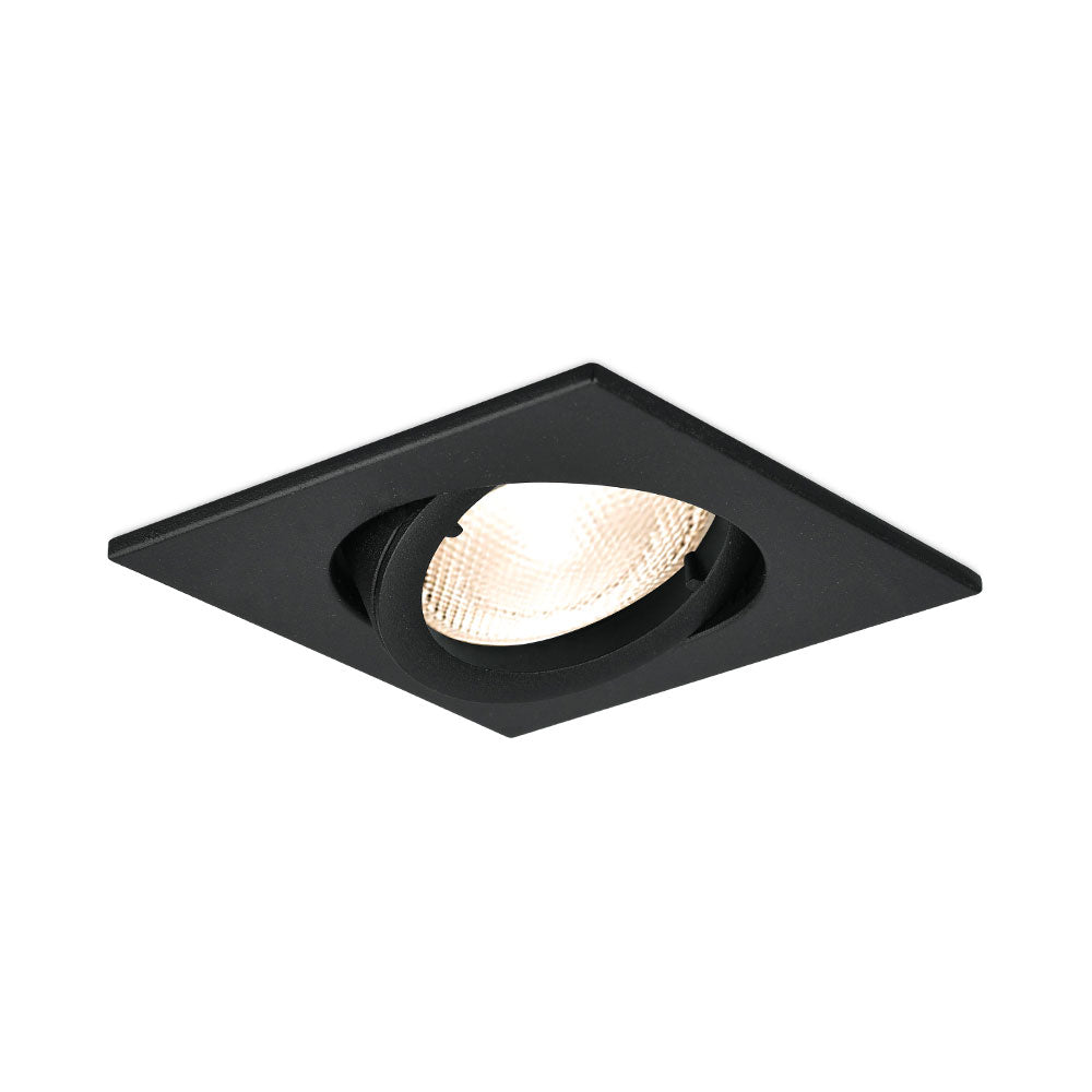 Foco LED empotrado Braytron GU10 cuadrado 82x82mm aluminio negro IP20 35W máx corte 70mm