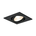 Foco LED empotrado Braytron GU10 cuadrado 82x82mm aluminio negro IP20 35W máx corte 70mm