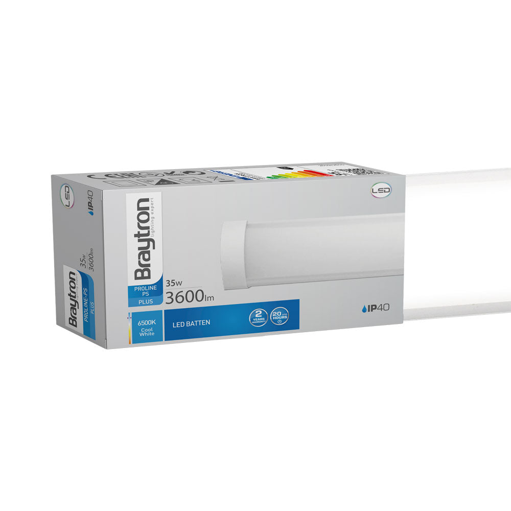 Braytron LED batten light 35W 6500K 3600 lumens IP40 220-240V White 1175mm cool white indoor lighting