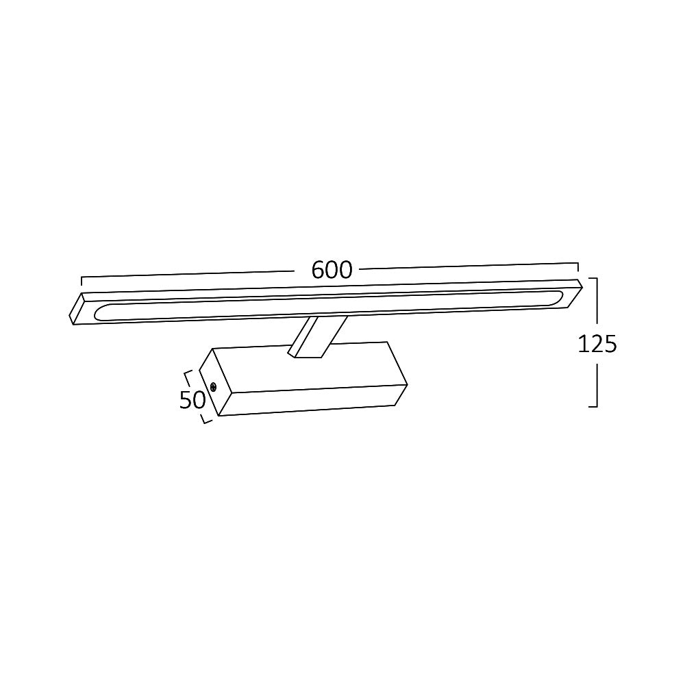 Lámpara de espejo LED Braytron 12W Negra 600mm 3-en-1 CCT 220-240V IP44 900 lúmenes Aluminio