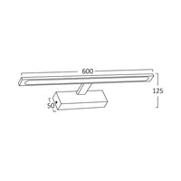 Lámpara de espejo LED Braytron 12W Negra 600mm 3-en-1 CCT 220-240V IP44 900 lúmenes Aluminio