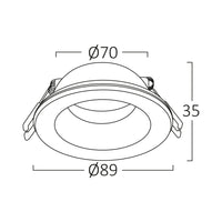 Foco empotrado LED Braytron, 7W, IP54, Aluminio Blanco, 89x35mm, casquillo GU10, uso interior exterior