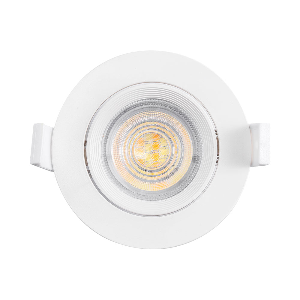Braytron Foco LED 7W 220-240V CCT 3-en-1 Regulable Redondo Blanco IP20 630 lúmenes Haz 38°