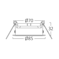 Foco empotrable LED Braytron, casquillo MR16, 35W máx, IP20 Aluminio negro redondo corte 85mm hueco 70mm