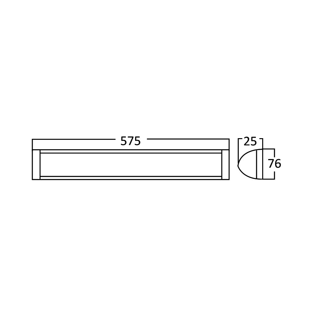 Aplique de pared LED Braytron 18W 4000K 1800 lúmenes IP40 Blanco 575mm iluminación interior tipo batten