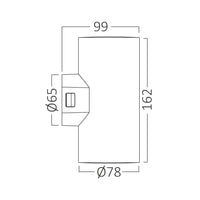 Aplique de pared LED Braytron 2x9W CCT 3 en 1 1780 lúmenes Gris IP65 IK08 iluminación exterior