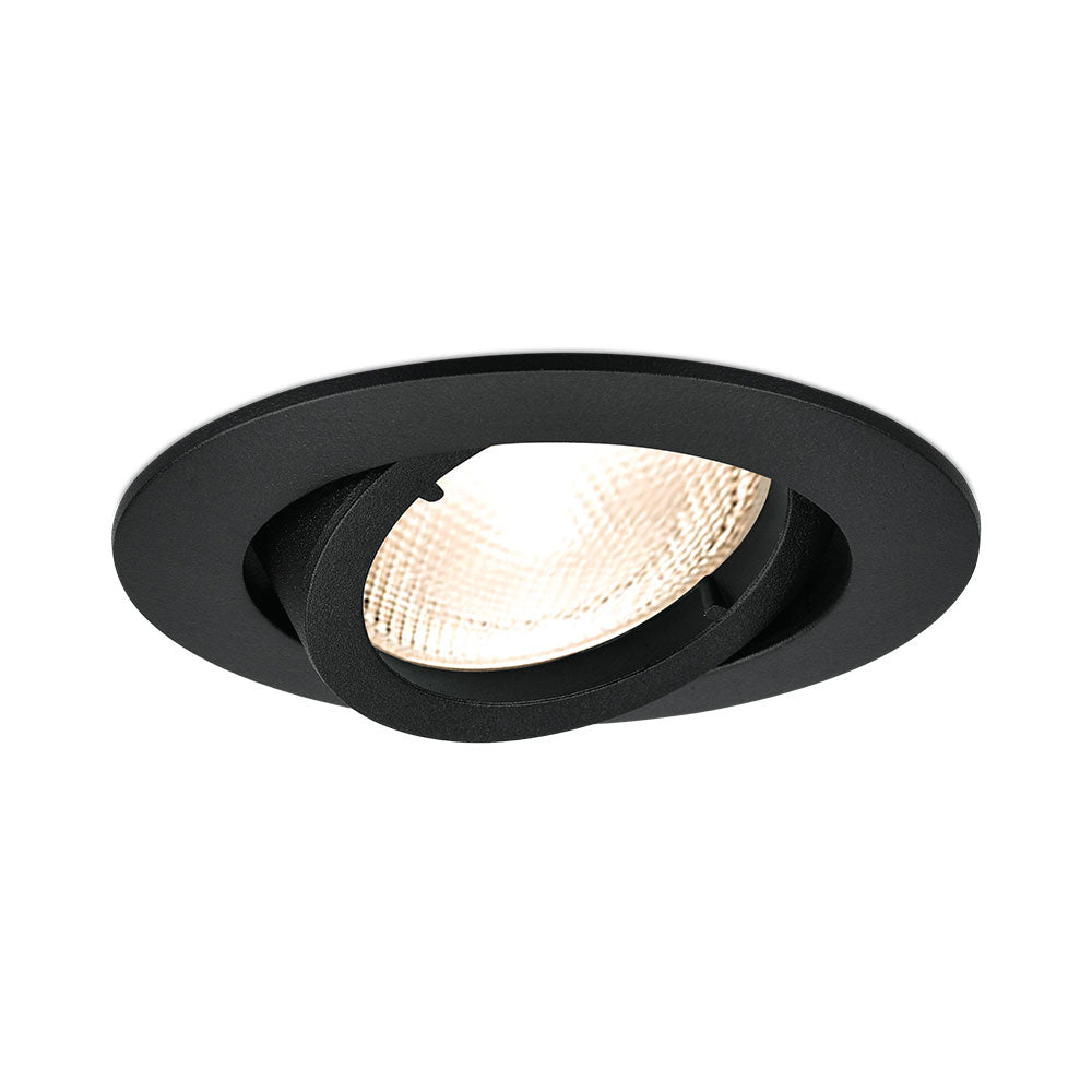 Spot empotrable LED redondo Braytron, aluminio negro, casquillo MR16, 35W máx, iluminación interior IP20