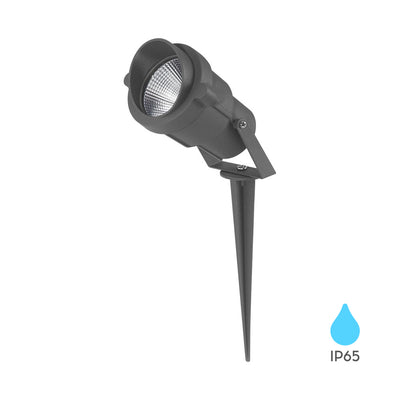 Braytron luz de pincho para exteriores de 9W, IP65, LED, ámbar, ángulo de haz de 60°, cuerpo de aluminio