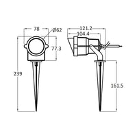 Braytron luz de pincho para exteriores de 9W, IP65, LED, ámbar, ángulo de haz de 60°, cuerpo de aluminio