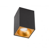 Foco LED de techo Spectrum Cube Negro 95x95x138 mm IP20 empotrado en superficie con casquillo GU10 para interior