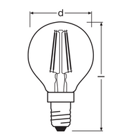 Bombilla LED clásica E14 filament transparente 4W 470 lúmenes 2700K blanco muy cálido reemplaza 40W