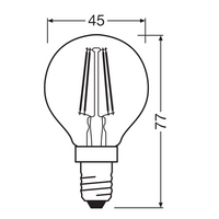 Bombilla LED clásica E14 filament transparente 4W 470 lúmenes 2700K blanco muy cálido reemplaza 40W
