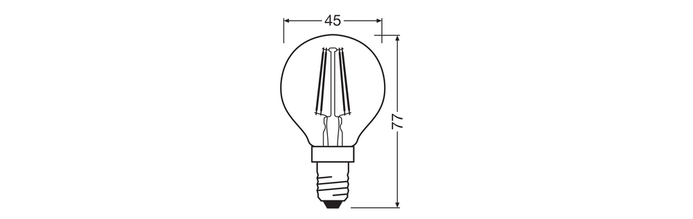 Bombilla LED clásica E14 filament transparente 4W 470 lúmenes 2700K blanco muy cálido reemplaza 40W