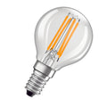 Bombilla LED clásica E14 filament transparente 4W 470 lúmenes 2700K blanco muy cálido reemplaza 40W
