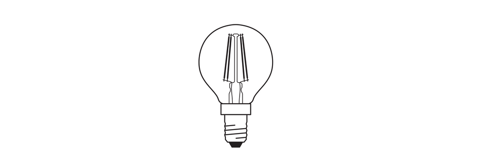 Bombilla LED clásica E14 filament transparente 4W 470 lúmenes 2700K blanco muy cálido reemplaza 40W