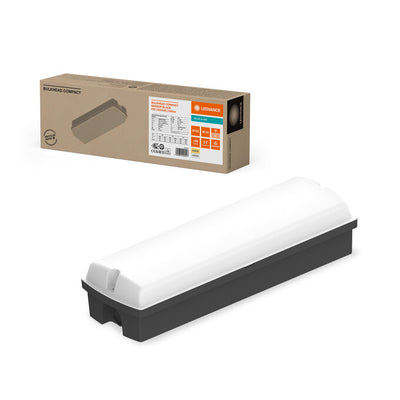 Plafón LED compacto Negro 5W/9W 830 Blanco Cálido 500/840 lúmenes 356x115mm IP65 regulable