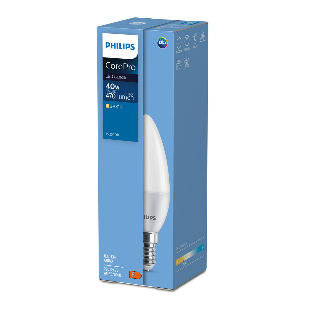 Philips CorePro LEDBulb 7W E27 A60 Frosted 3000K 806 lumens non-dimmable 220-240V energy class E