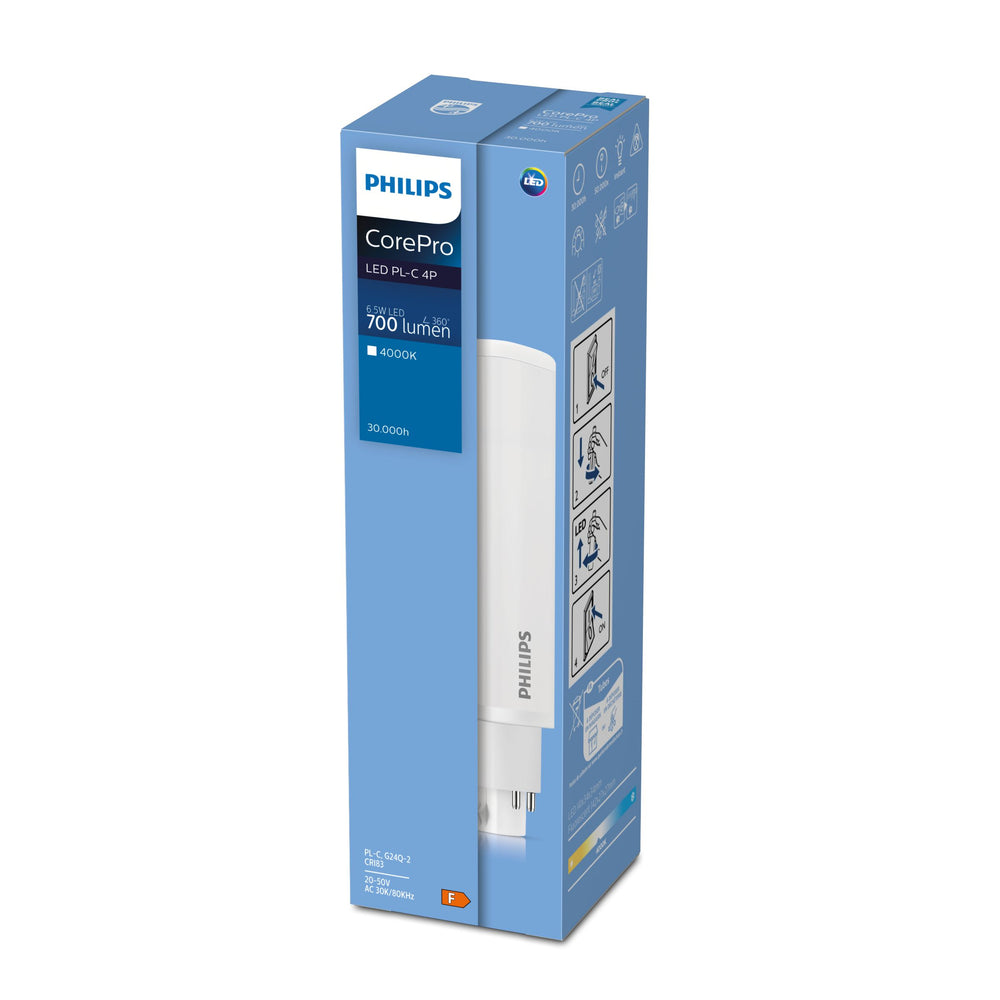 Philips CorePro LED PLC 6.5W G24q-2 4000K Blanco Frío 770 lúmenes 220-240V lámpara de bajo consumo no regulable